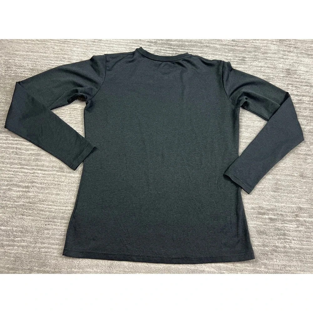 Nike Shirt Women Medium Black Dri-FIT Long Sleeve Athletic Crew Neck Swoosh Logo